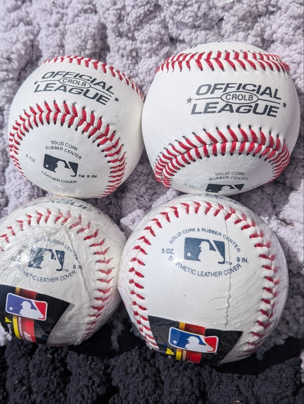 MLB White Baseballs with Red Stitching - Pack of 4